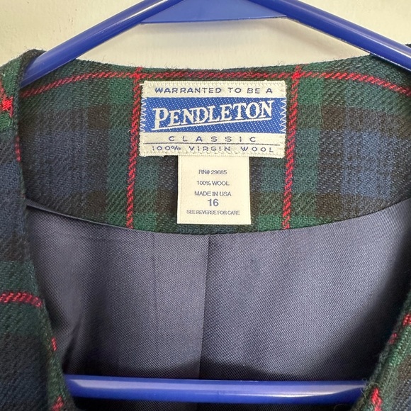 Pendleton Classic womens vintage wool plaid blazer jacket button down Sz 16 EUC - Picture 5 of 6